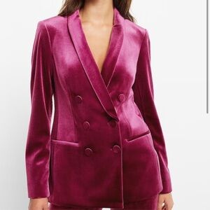*NEW* EXPRESS VELVET DOUBLE BREASTED SHAWL COLLAR BLAZER